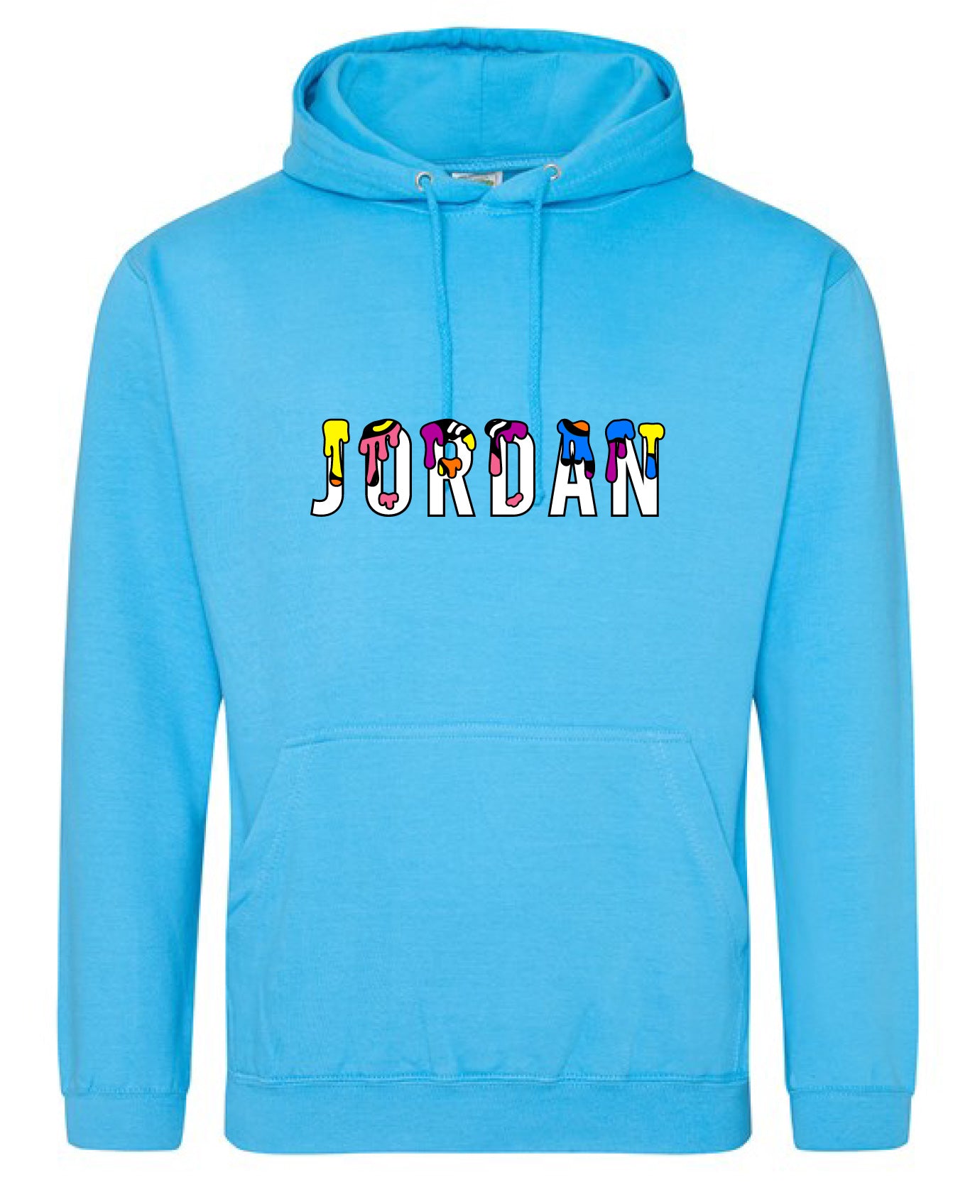 bright blue hoodie