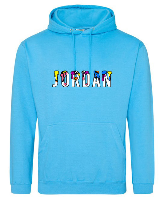 bright blue hoodie