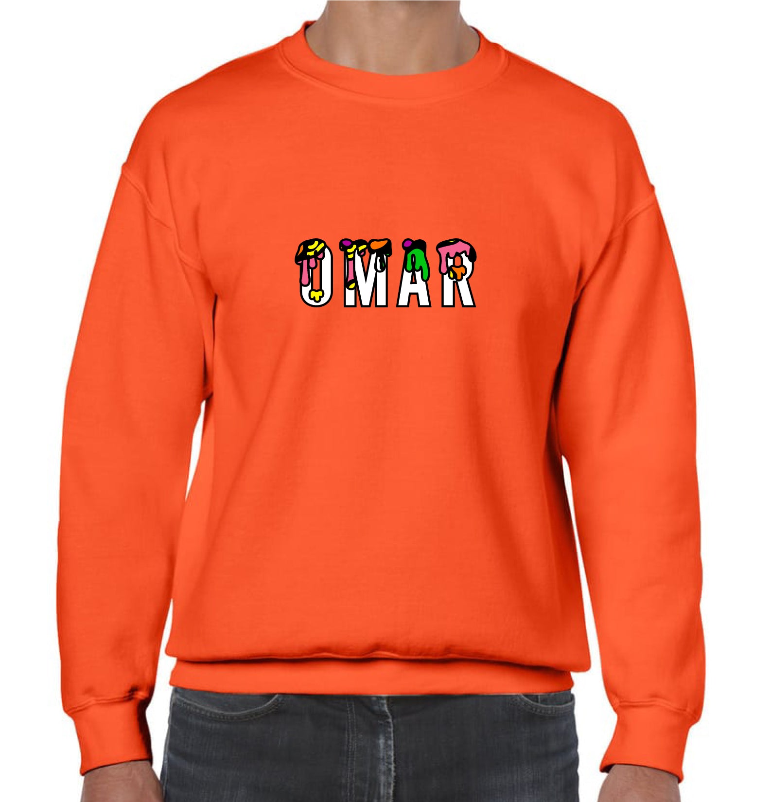 orange sweatshirt